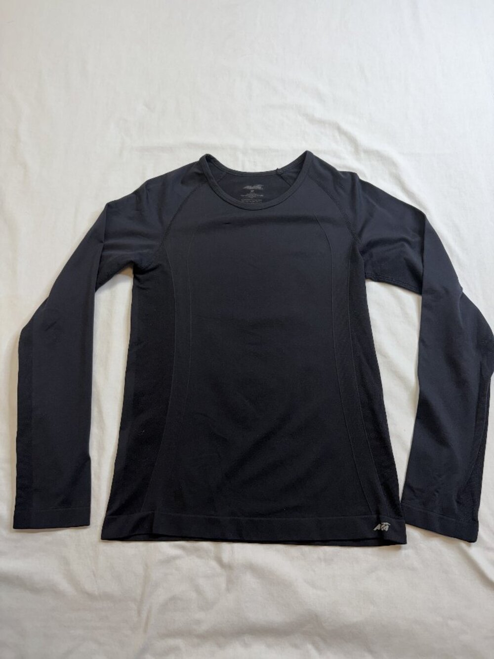 Avia Womens S Black Long Sleeve Athletic Shirt Workout Top